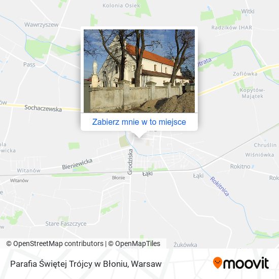 Mapa Parafia Świętej Trójcy w Błoniu