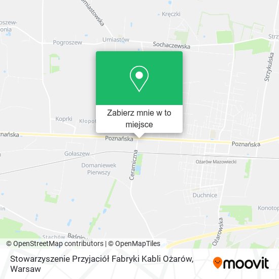 Mapa Stowarzyszenie Przyjaciół Fabryki Kabli Ożarów