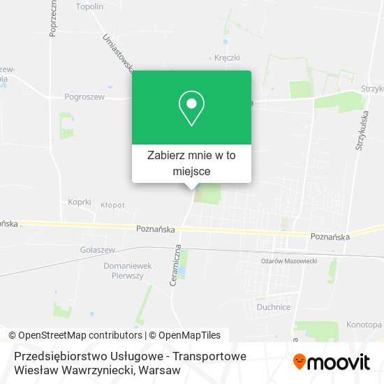 Mapa Przedsiębiorstwo Usługowe - Transportowe Wiesław Wawrzyniecki