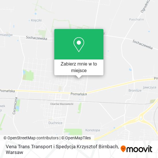 Mapa Vena Trans Transport i Spedycja Krzysztof Birnbach