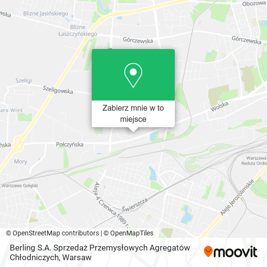 Mapa Berling S.A. Sprzedaż Przemysłowych Agregatów Chłodniczych