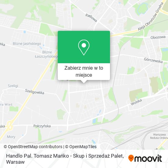 Mapa Handlo Pal. Tomasz Mańko - Skup i Sprzedaż Palet