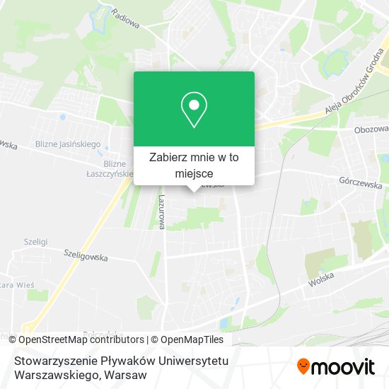 Mapa Stowarzyszenie Pływaków Uniwersytetu Warszawskiego