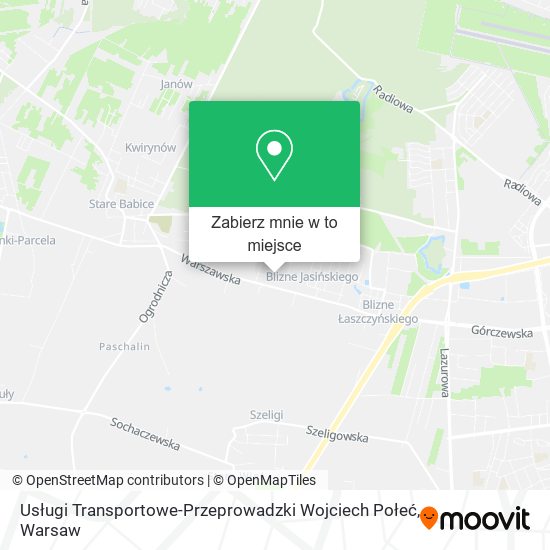 Mapa Usługi Transportowe-Przeprowadzki Wojciech Połeć