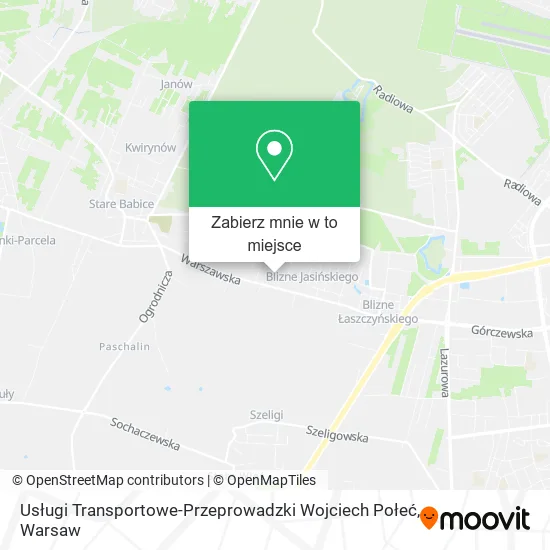 Mapa Usługi Transportowe-Przeprowadzki Wojciech Połeć