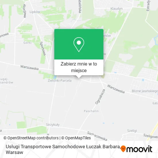 Mapa Usługi Transportowe Samochodowe Łuczak Barbara