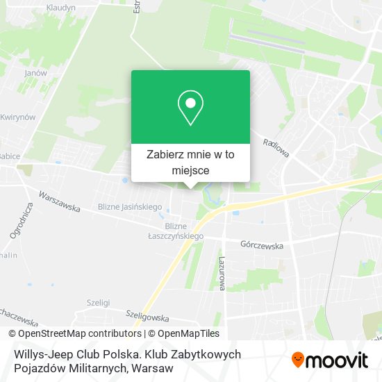 Mapa Willys-Jeep Club Polska. Klub Zabytkowych Pojazdów Militarnych