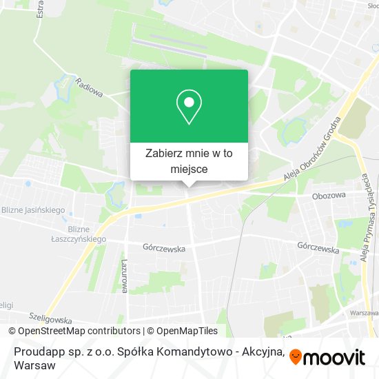 Mapa Proudapp sp. z o.o. Spółka Komandytowo - Akcyjna