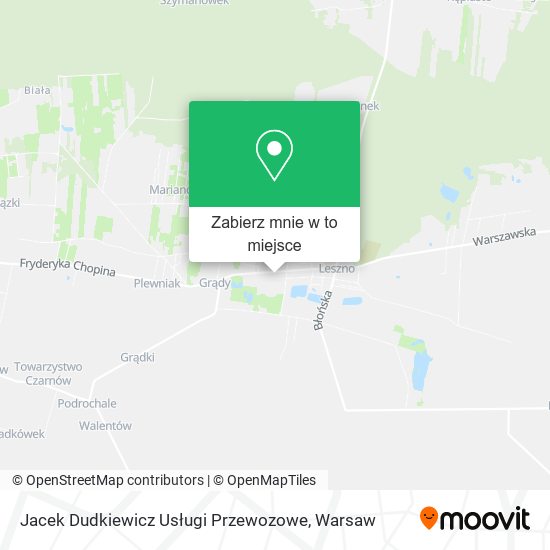 Mapa Jacek Dudkiewicz Usługi Przewozowe