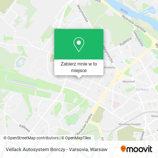 Mapa Vellack Autosystem Borczy - Varsovia