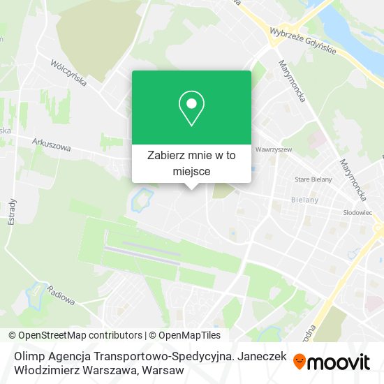 Mapa Olimp Agencja Transportowo-Spedycyjna. Janeczek Włodzimierz Warszawa