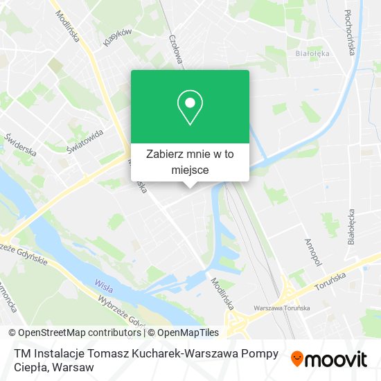 Mapa TM Instalacje Tomasz Kucharek-Warszawa Pompy Ciepła