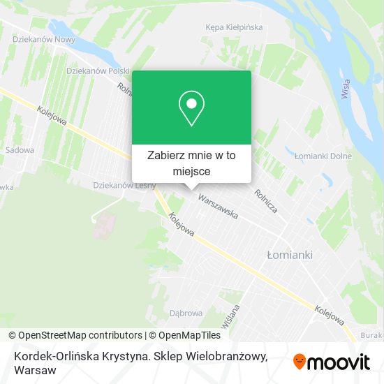 Mapa Kordek-Orlińska Krystyna. Sklep Wielobranżowy