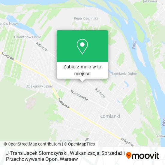 Mapa J-Trans Jacek Słomczyński. Wulkanizacja, Sprzedaż i Przechowywanie Opon