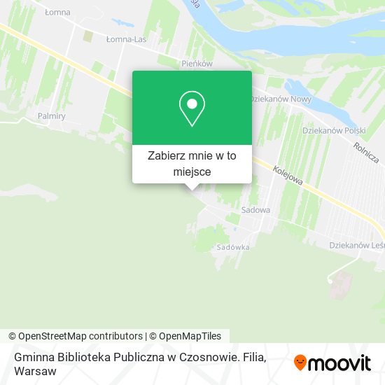 Mapa Gminna Biblioteka Publiczna w Czosnowie. Filia