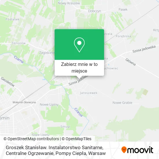 Mapa Groszek Stanisław. Instalatorstwo Sanitarne, Centralne Ogrzewanie, Pompy Ciepła