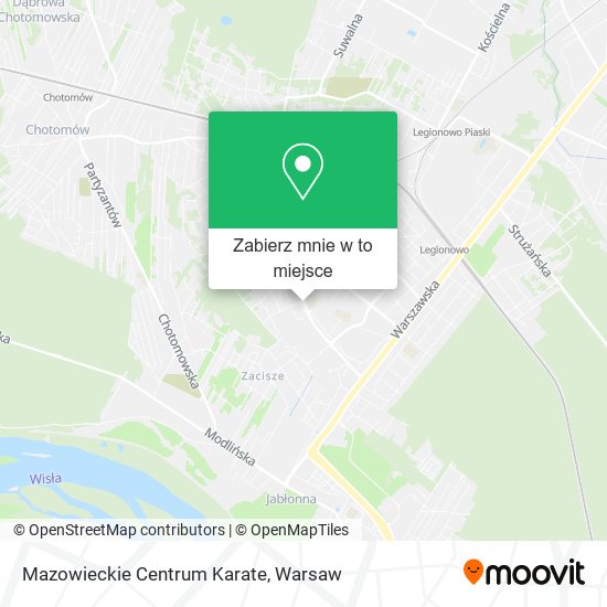 Mapa Mazowieckie Centrum Karate