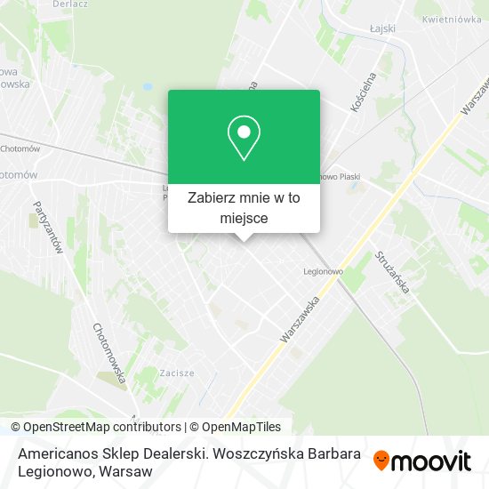 Mapa Americanos Sklep Dealerski. Woszczyńska Barbara Legionowo