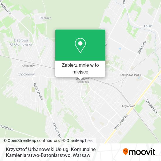 Mapa Krzysztof Urbanowski Usługi Komunalne Kamieniarstwo-Batoniarstwo