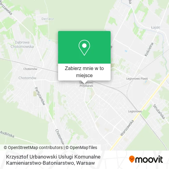 Mapa Krzysztof Urbanowski Usługi Komunalne Kamieniarstwo-Batoniarstwo