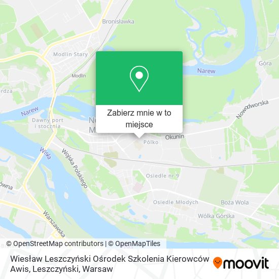 Mapa Wiesław Leszczyński Ośrodek Szkolenia Kierowców Awis, Leszczyński