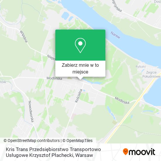 Mapa Kris Trans Przedsiębiorstwo Transportowo Usługowe Krzysztof Płachecki