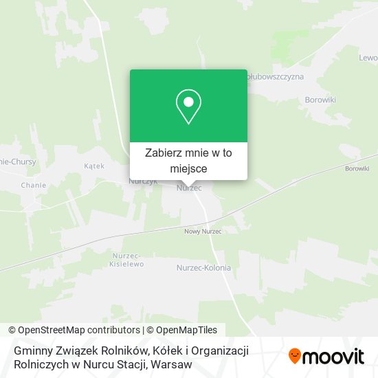 Mapa Gminny Związek Rolników, Kółek i Organizacji Rolniczych w Nurcu Stacji