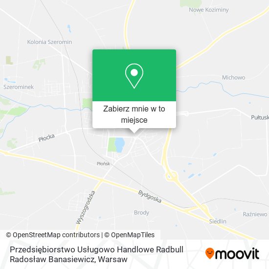 Mapa Przedsiębiorstwo Usługowo Handlowe Radbull Radosław Banasiewicz