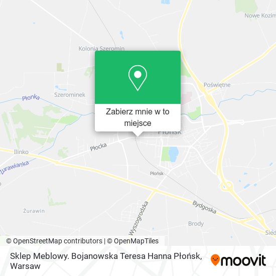 Mapa Sklep Meblowy. Bojanowska Teresa Hanna Płońsk