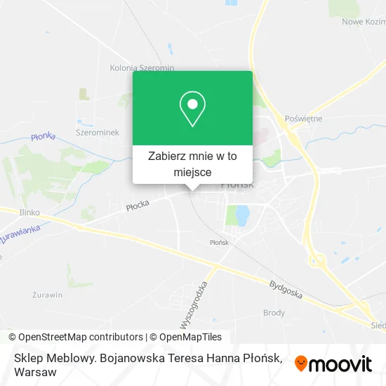 Mapa Sklep Meblowy. Bojanowska Teresa Hanna Płońsk