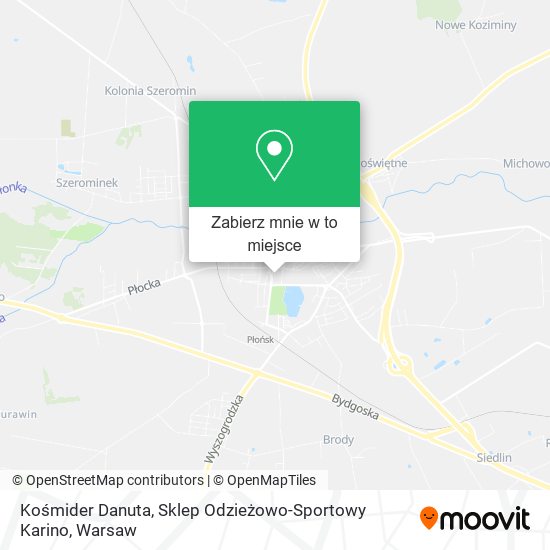 Mapa Kośmider Danuta, Sklep Odzieżowo-Sportowy Karino