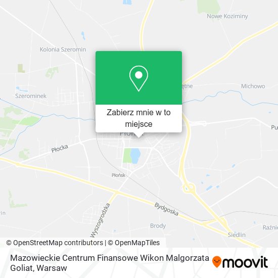 Mapa Mazowieckie Centrum Finansowe Wikon Malgorzata Goliat