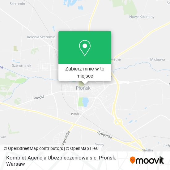 Mapa Komplet Agencja Ubezpieczeniowa s.c. Płońsk