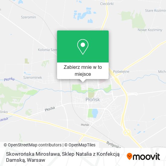 Mapa Skowrońska Mirosława, Sklep Natalia z Konfekcją Damską