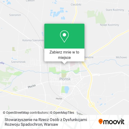 Mapa Stowarzyszenie na Rzecz Osób z Dysfunkcjami Rozwoju Spadochron