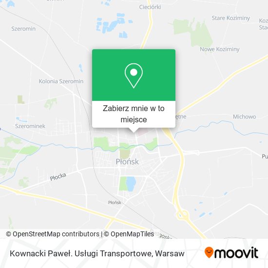 Mapa Kownacki Paweł. Usługi Transportowe