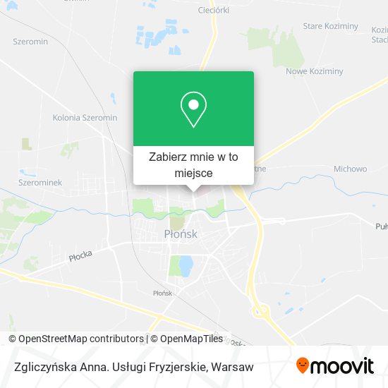 Mapa Zgliczyńska Anna. Usługi Fryzjerskie