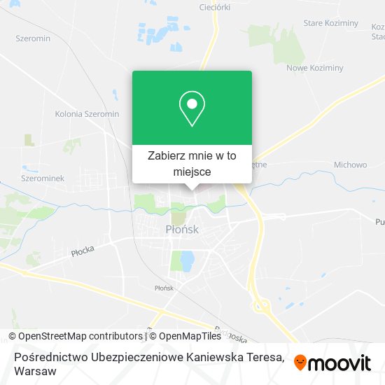 Mapa Pośrednictwo Ubezpieczeniowe Kaniewska Teresa