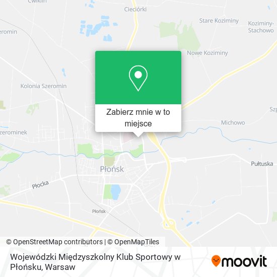 Mapa Wojewódzki Międzyszkolny Klub Sportowy w Płońsku