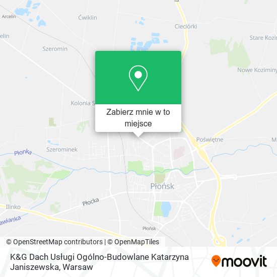 Mapa K&G Dach Usługi Ogólno-Budowlane Katarzyna Janiszewska