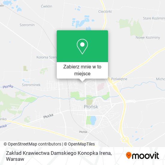 Mapa Zakład Krawiectwa Damskiego Konopka Irena