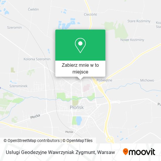 Mapa Usługi Geodezyjne Wawrzyniak Zygmunt