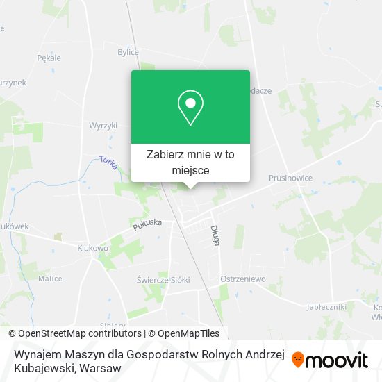 Mapa Wynajem Maszyn dla Gospodarstw Rolnych Andrzej Kubajewski