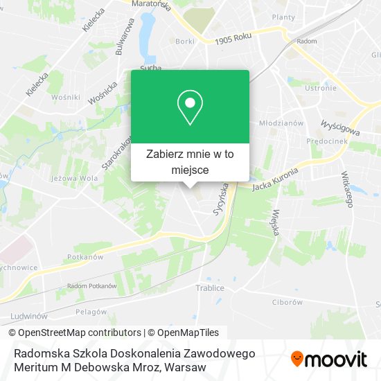 Mapa Radomska Szkola Doskonalenia Zawodowego Meritum M Debowska Mroz