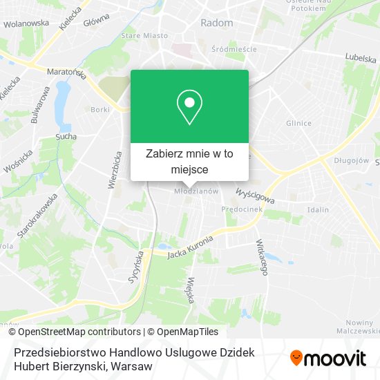 Mapa Przedsiebiorstwo Handlowo Uslugowe Dzidek Hubert Bierzynski