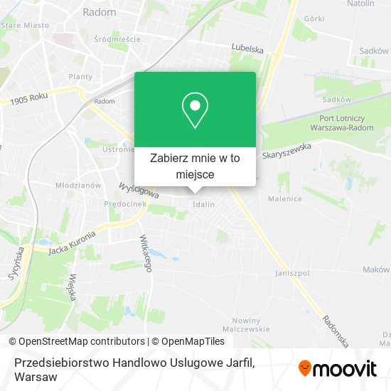 Mapa Przedsiebiorstwo Handlowo Uslugowe Jarfil