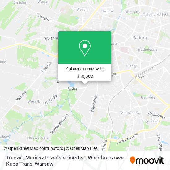 Mapa Traczyk Mariusz Przedsiebiorstwo Wielobranzowe Kuba Trans