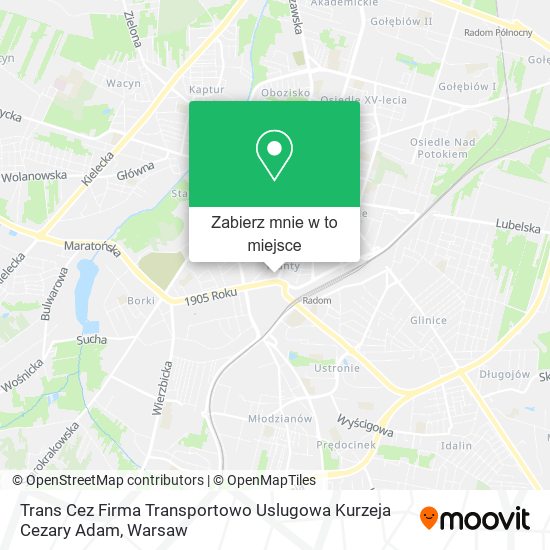 Mapa Trans Cez Firma Transportowo Uslugowa Kurzeja Cezary Adam