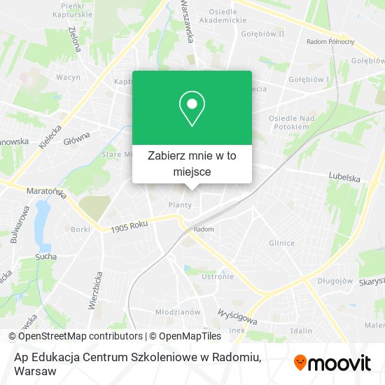 Mapa Ap Edukacja Centrum Szkoleniowe w Radomiu