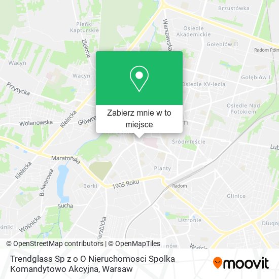 Mapa Trendglass Sp z o O Nieruchomosci Spolka Komandytowo Akcyjna